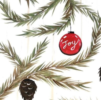 Pine Branch and Bulb Painting Party