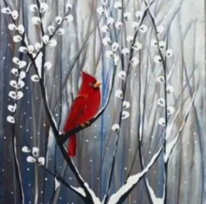 Winter Cardinal Painting Class