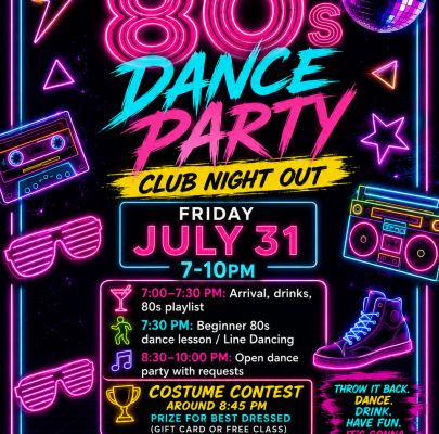 Neon 80s Dance Party & Line Dancing