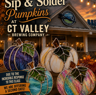 Stained Glass Pumpkin Solder and Sip Workshop