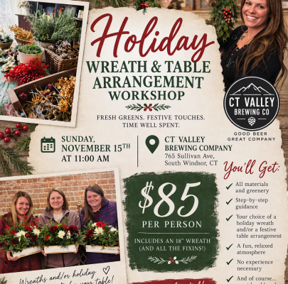 Holiday Wreath & Table Arrangement Workshop Hosted by Wildflowers & Co!